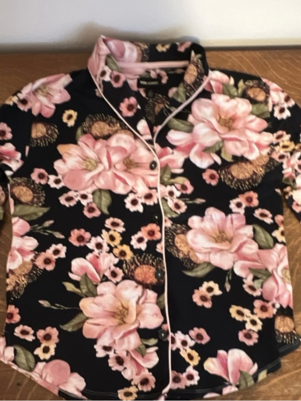 Blossom-Print Pink Floral Pajama Set by Room Service - Picture 2 of 4